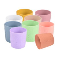 Gobelet en silicone pour bébé avec paille en silicone anti-fuite Gobelet d&#39;entraînement pour bébé en silicone